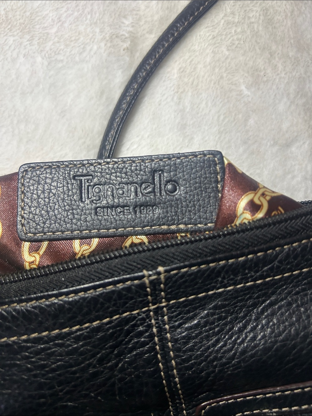 Black Leather Crossbody Bag with Front Pockets - Picture 2 of 7